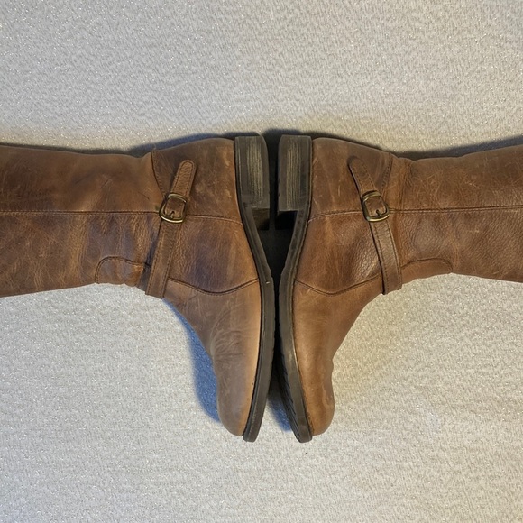 DUO Distressed Brown leather knee high riding boots Size 42 US 9-9.5 - Picture 4 of 11